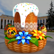 Надувная фигура "Кулич на Пасху" - Производственное предприятие АЭРО - Пневмокаркасные шатры и палатки,  надувные рекламные конструкции, надувные сцены, арки  и пневмокостюмы