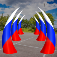 Надувные конусы "Триколор" - Производственное предприятие АЭРО - Пневмокаркасные шатры и палатки,  надувные рекламные конструкции, надувные сцены, арки  и пневмокостюмы