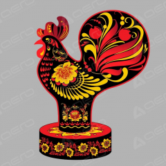 Надувная фигура в виде Петушка "Хохлома" - Производственное предприятие АЭРО - Пневмокаркасные шатры и палатки,  надувные рекламные конструкции, надувные сцены, арки  и пневмокостюмы