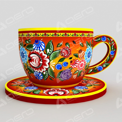 Надувная чашка на Масленицу "Городецкая роспись" - Производственное предприятие АЭРО - Пневмокаркасные шатры и палатки,  надувные рекламные конструкции, надувные сцены, арки  и пневмокостюмы