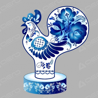 Надувная Масленичная фигура Петушок "Гжель" - Производственное предприятие АЭРО - Пневмокаркасные шатры и палатки,  надувные рекламные конструкции, надувные сцены, арки  и пневмокостюмы